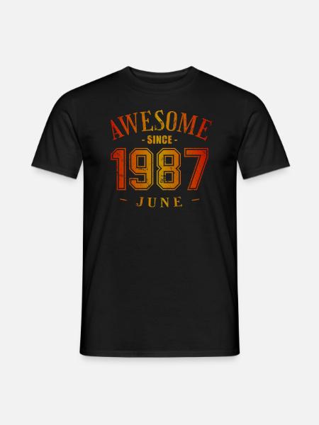 June 1987 - Birthday in June Awesome - Men's T-Shirt - black