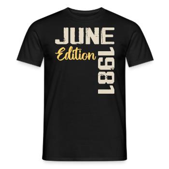 Né(e) en Juin 1981 Cadeau Juin 1981 Anniversaire - T-shirt homme - noir - Devant - AI Model Male 178 light (178cm)