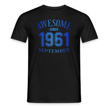 September 1961 - Geburtstag im September Awesome - Männer T-Shirt - Schwarz - Vorne - AI Model Male 178 light (178cm)