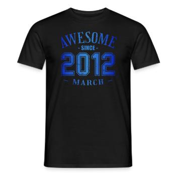 Mars 2012 - Anniversaire en mars Génial - T-shirt homme - noir - Devant - AI Model Male 178 light (178cm)
