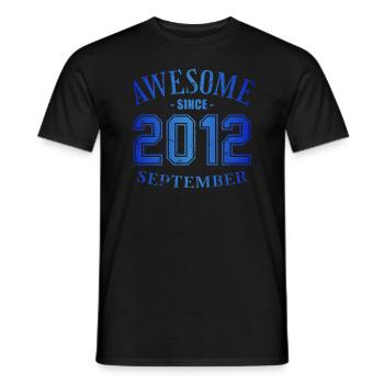 September 2012 - Birthday in September Awesome - Men's T-Shirt - black - Front - AI Model Male 178 light (178cm)