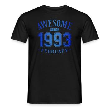 February 1993 - Geburtstag im Februar Awesome - Männer T-Shirt - Schwarz - Vorne - AI Model Male 178 light (178cm)