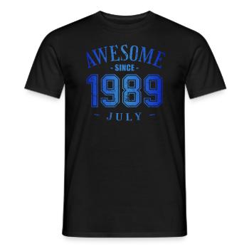 July 1989 - Geburtstag im Juli Awesome - Männer T-Shirt - Schwarz - Vorne - AI Model Male 178 light (178cm)