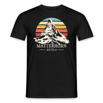 Matterhorn Climbing Finisher Skiing Zermatt - Men's T-Shirt - black - Front - AI Model Male 178 light (178cm)