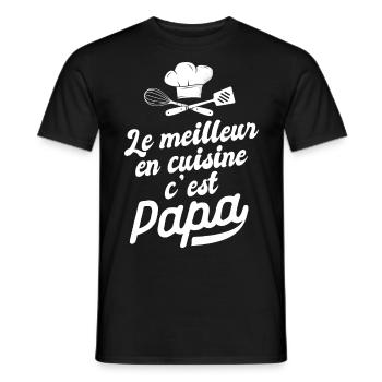 meilleur en cuisine c est papa cadeau papa fête - T-shirt homme - noir - Devant - AI Model Male 178 light (178cm)