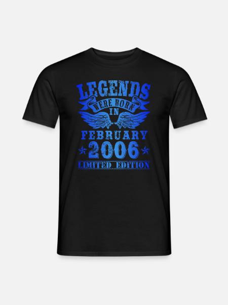 Les légendes sont nées le jour de l'anniversaire de février 2006 - T-shirt homme - noir