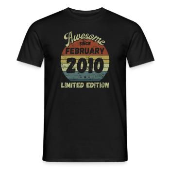 Awesome since February 2010 - Geburtstag - Männer T-Shirt - Schwarz - Vorne - AI Model Male 178 light (178cm)