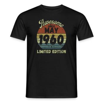 Awesome since May 1960 - Geburtstag - Männer T-Shirt - Schwarz - Vorne - AI Model Male 178 light (178cm)