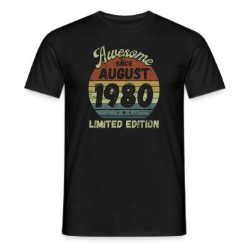 Awesome since August 1980 - Geburtstag - Männer T-Shirt - Schwarz - Vorne - AI Model Male 178 light (178cm)