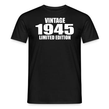 Vintage 1945 Birthday 1945 Retro 1945 - Men's T-Shirt - black - Front - AI Model Male 178 light (178cm)