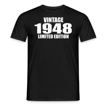 Vintage 1948 Birthday 1948 Retro 1948 - Men's T-Shirt - black - Front - AI Model Male 178 light (178cm)