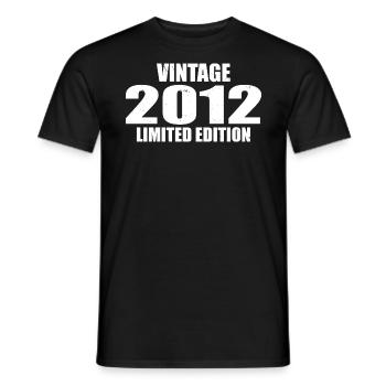 Millésime 2012 Anniversaire 2012 Rétro 2012 - T-shirt homme - noir - Devant - AI Model Male 178 light (178cm)