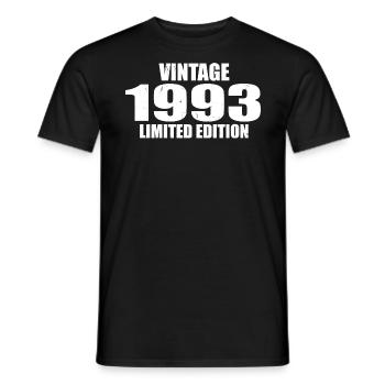 Vintage 1993 Birthday 1993 Retro 1993 - Men's T-Shirt - black - Front - AI Model Male 178 light (178cm)