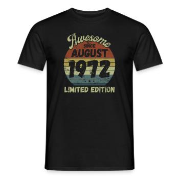 Awesome since August 1972 - Geburtstag - Männer T-Shirt - Schwarz - Vorne - AI Model Male 178 light (178cm)