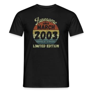 Génial depuis mars 2003 - Anniversaire - T-shirt homme - noir - Devant - AI Model Male 178 light (178cm)