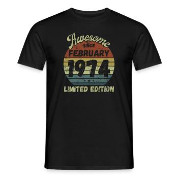 Awesome since February 1974 - Geburtstag - Männer T-Shirt - Schwarz - Vorne - AI Model Male 178 light (178cm)