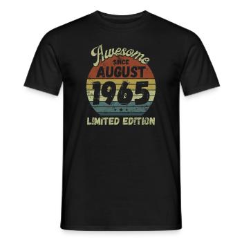 Awesome since August 1965 - Geburtstag - Männer T-Shirt - Schwarz - Vorne - AI Model Male 178 light (178cm)