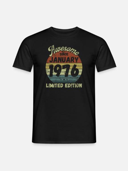 Awesome since January 1976 - Geburtstag - Männer T-Shirt - Schwarz