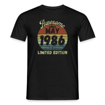 Awesome since May 1986 - Geburtstag - Männer T-Shirt - Schwarz - Vorne - AI Model Male 178 light (178cm)