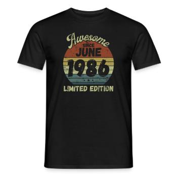 Awesome since June 1986 - Geburtstag - Männer T-Shirt - Schwarz - Vorne - AI Model Male 178 light (178cm)