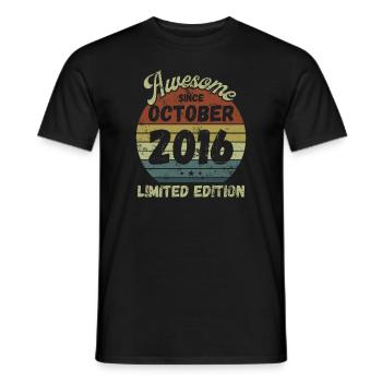 Awesome since October 2016 - Geburtstag - Männer T-Shirt - Schwarz - Vorne - AI Model Male 178 light (178cm)
