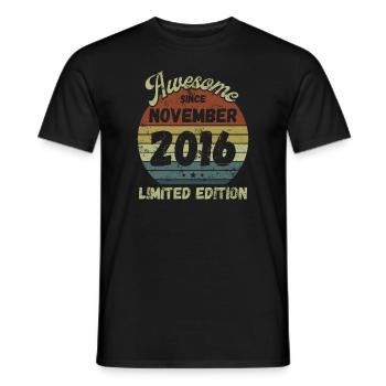 Awesome since November 2016 - Geburtstag - Männer T-Shirt - Schwarz - Vorne - AI Model Male 178 light (178cm)
