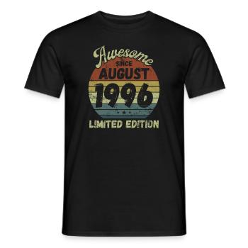 Awesome since August 1996 - Geburtstag - Männer T-Shirt - Schwarz - Vorne - AI Model Male 178 light (178cm)