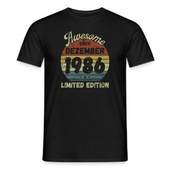Awesome since December 1986 - Geburtstag - Männer T-Shirt - Schwarz - Vorne - AI Model Male 178 light (178cm)