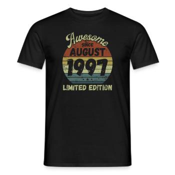 Awesome since August 1997 - Geburtstag - Männer T-Shirt - Schwarz - Vorne - AI Model Male 178 light (178cm)