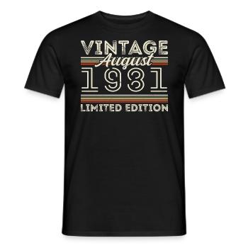 August 1981 Legende seit August 1981 Vintage 1981 - Männer T-Shirt - Schwarz - Vorne - AI Model Male 178 light (178cm)
