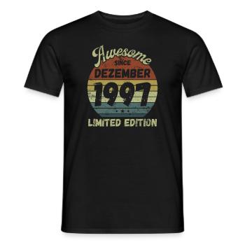 Awesome since December 1997 - Birthday - Men's T-Shirt - black - Front - AI Model Male 178 light (178cm)