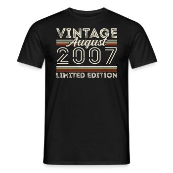 Août 2007 Légende depuis Août 2007 Millésime 2007 - T-shirt homme - noir - Devant - AI Model Male 178 light (178cm)