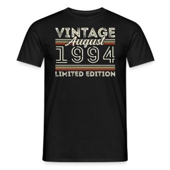 Août 1994 Légende depuis Août 1994 Millésime 1994 - T-shirt homme - noir - Devant - AI Model Male 178 light (178cm)