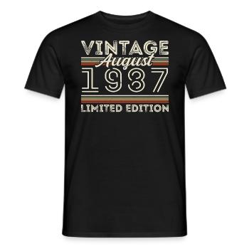 Août 1987 Légende depuis août 1987 Millésime 1987 - T-shirt homme - noir - Devant - AI Model Male 178 light (178cm)