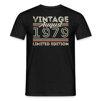 August 1979 Legende seit August 1979 Vintage 1979 - Männer T-Shirt - Schwarz - Vorne - AI Model Male 178 light (178cm)
