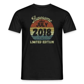 Awesome since July 2018 - Geburtstag - Männer T-Shirt - Schwarz - Vorne - AI Model Male 178 light (178cm)