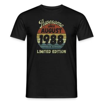 Awesome since August 1988 - Geburtstag - Männer T-Shirt - Schwarz - Vorne - AI Model Male 178 light (178cm)