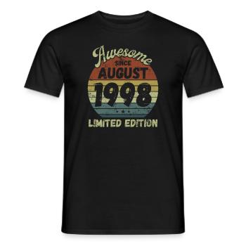Awesome since August 1998 - Geburtstag - Männer T-Shirt - Schwarz - Vorne - AI Model Male 178 light (178cm)