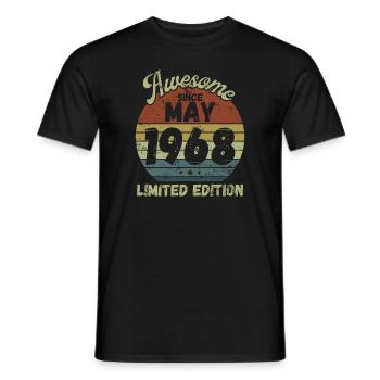 Awesome since May 1968 - Birthday - Men's T-Shirt - black - Front - AI Model Male 178 light (178cm)