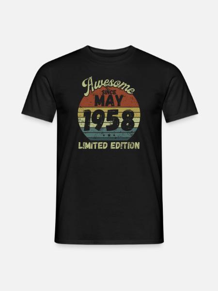 Awesome since May 1958 - Birthday - Men's T-Shirt - black