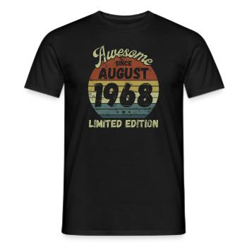 Awesome since August 1968 - Geburtstag - Männer T-Shirt - Schwarz - Vorne - AI Model Male 178 light (178cm)