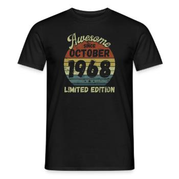 Awesome since October 1968 - Birthday - Men's T-Shirt - black - Front - AI Model Male 178 light (178cm)