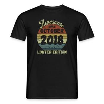 Awesome since October 2018 - Geburtstag - Männer T-Shirt - Schwarz - Vorne - AI Model Male 178 light (178cm)