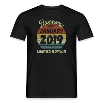 Awesome since January 2019 - Geburtstag - Männer T-Shirt - Schwarz - Vorne - AI Model Male 178 light (178cm)