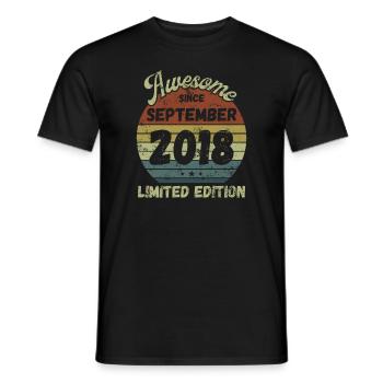 Awesome since September 2018 - Geburtstag - Männer T-Shirt - Schwarz - Vorne - AI Model Male 178 light (178cm)