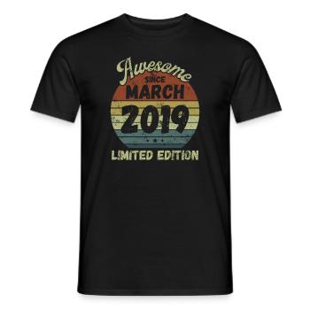 Awesome since March 2019 - Geburtstag - Männer T-Shirt - Schwarz - Vorne - AI Model Male 178 light (178cm)