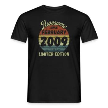 Awesome since February 2009 - Geburtstag - Männer T-Shirt - Schwarz - Vorne - AI Model Male 178 light (178cm)