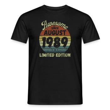 Awesome since August 1989 - Geburtstag - Männer T-Shirt - Schwarz - Vorne - AI Model Male 178 light (178cm)