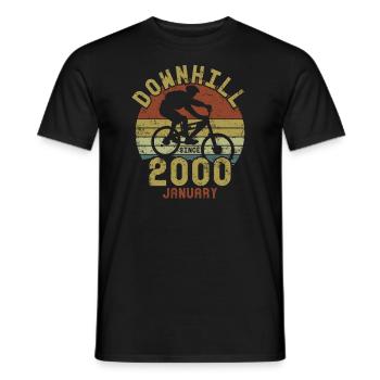 Birthday Downhill Bike Bike January 2000 - Men's T-Shirt - black - Front - AI Model Male 178 light (178cm)