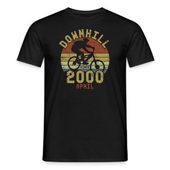 Birthday Downhill Bike Bike April 2000 - Men's T-Shirt - black - Front - AI Model Male 178 light (178cm)